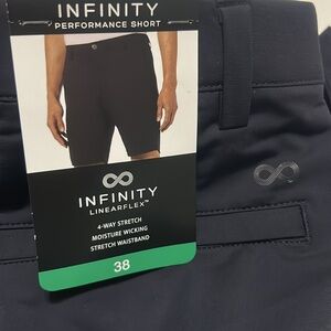 INFINITY Athletic Shorts Performance Fit size 38 Navy NWT